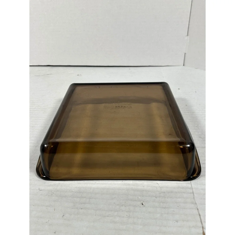 Pyrex Visions AmberGlass Square Baking Dish 2.0L 222 Brown 21x21x5cm USA Vintage